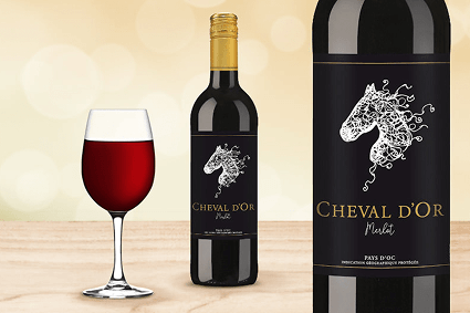 Merlot Rotwein Cheval d’Or aus Südfrankreich, 13 % Vol.