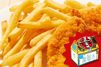 Pibo Box mit Pommes und Nuggets