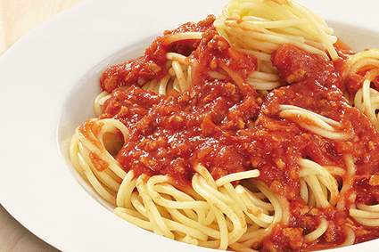 Pasta mit Sauce Bolognese.