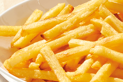 Weiße Schale mit Pommes